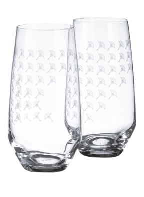 JOOP! Set of 2 tall drinking glasses FADED CORNFLOWER
