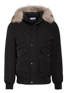 REISS Jacke CROMWELL mit Kunstpelzbesatz