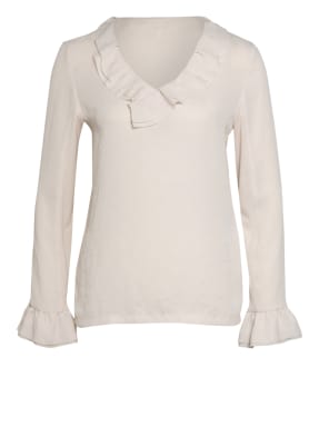 MARC CAIN Blusenshirt mit Rüschenbesatz im Materialmix