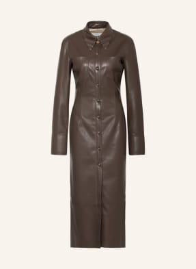 Nanushka Hemdblusenkleid TEGAN in Lederoptik