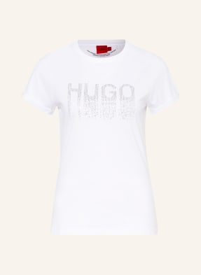 HUGO T-Shirt THE SLIM TEE mit Schmucksteinbesatz