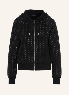 POLO RALPH LAUREN Sweatjacke mit Schmucksteinbesatz