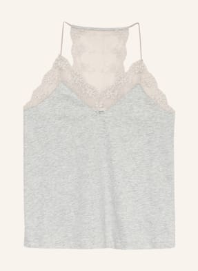 LANIUS Top mit Spitzenbesatz