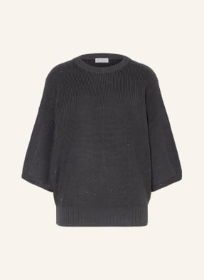 BRUNELLO CUCINELLI Sweater with 3/4 sleeve and sequin trim