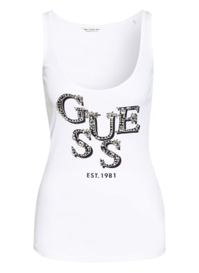 GUESS Top ARLENE mit Schmucksteinbesatz
