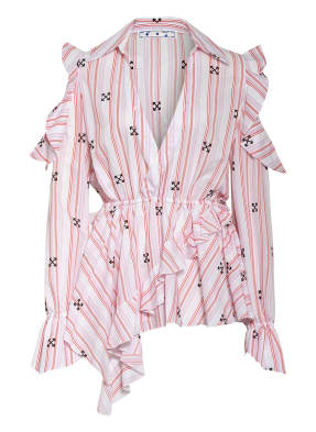 Off-White Blusenshirt mit Volantbesatz