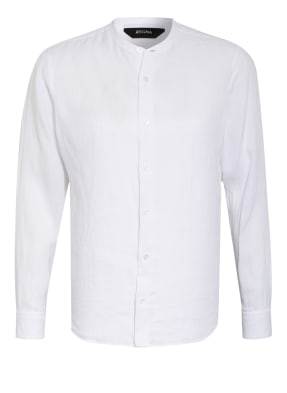 ZZegna Leinenhemd Slim Fit mit Stehkragen