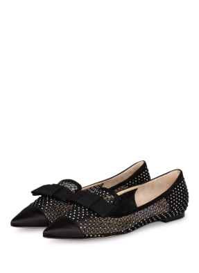 JIMMY CHOO Ballerinas mit Schmucksteinbesatz