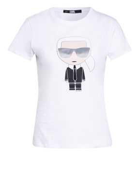 KARL LAGERFELD T-Shirt IKONIK mit Schmucksteinbesatz