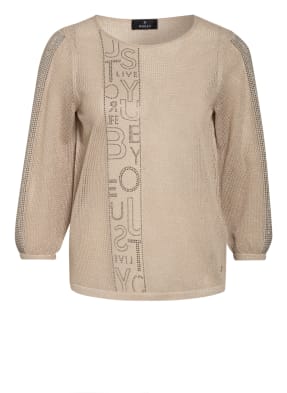 monari Pullover mit Schmucksteinbesatz