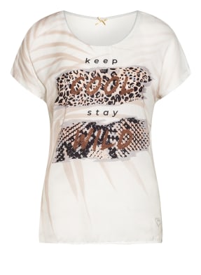KEY LARGO Blusenshirt COOL im Materialmix mit Schmucksteinbesatz