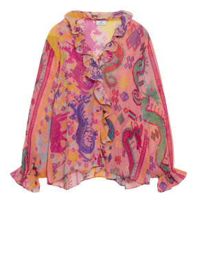ETRO Seidenbluse SICILIA mit Rüschenbesatz