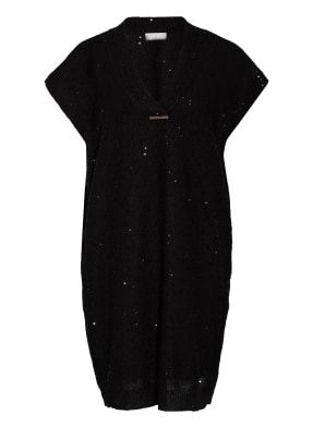 BRUNELLO CUCINELLI Strickkleid mit Paillettenbesatz