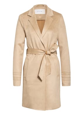 VILA Blazermantel in Veloursleder-Optik