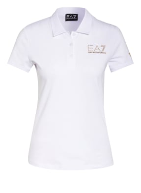 EA7 EMPORIO ARMANI Jersey-Poloshirt mit Schmucksteinbesatz