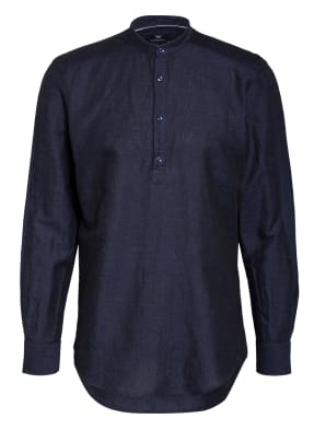 STROKESMAN'S Hemd Slim Fit mit Leinen und Stehkragen