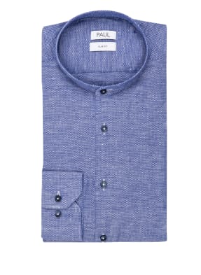 PAUL Hemd Slim Fit mit Stehkragen und Leinen