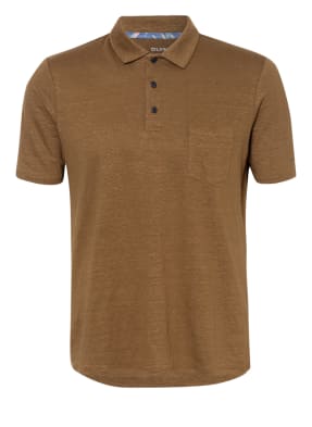 OLYMP Jersey-Poloshirt modern fit aus Leinen