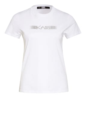 KARL LAGERFELD T-Shirt mit Strasssteinbesatz 
