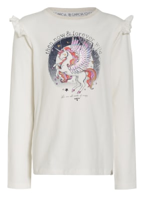 GARCIA Longsleeve mit Rüschenbesatz