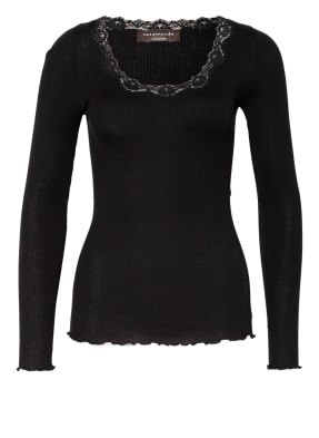 rosemunde Longsleeve BABETTE aus Seide mit Spitzenbesatz