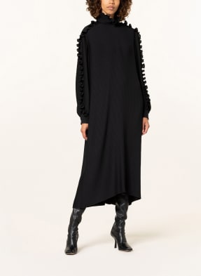 BALENCIAGA Plisseekleid mit Volantbesatz