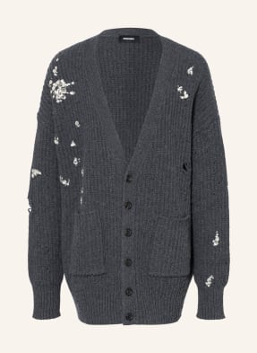 DSQUARED2 Oversized-Strickjacke mit Schmucksteinbesatz