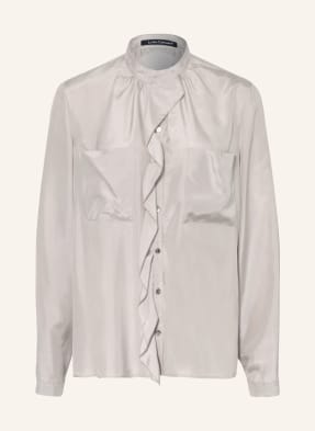 LUISA CERANO Seidenbluse mit Volantbesatz