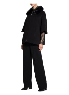 CINZIA ROCCA Cape mit Kunstpelzbesatz