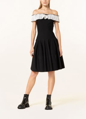 Alexander McQUEEN Jersey-Kleid mit Seidenbesatz