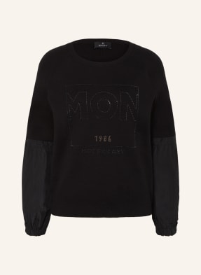 monari Pullover mit Schmucksteinbesatz