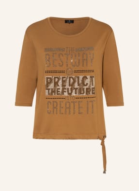 monari Shirt mit 3/4-Arm und Schmucksteinbesatz