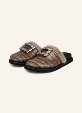 ras Mules AVEDON mit Kunstfell- und Schmucksteinbesatz