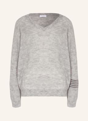 BRUNELLO CUCINELLI Pullover mit Mohair und Schmucksteinbesatz