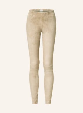 Mrs & HUGS Leggings aus Veloursleder