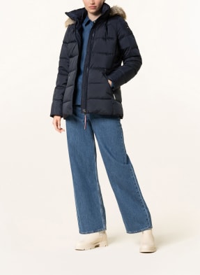 TOMMY HILFIGER Kurtka puchowa z odpinanym sztucznym futrem