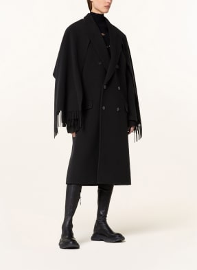 BALENCIAGA Mantel mit fixiertem Überwurf