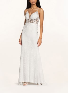 unique Brautkleid aus Spitze mit Schmucksteinbesatz