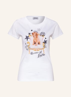 LIU JO T-Shirt mit Pailletten- und Schmucksteinbesatz