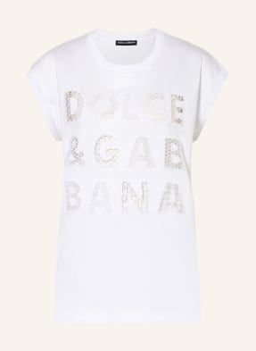 DOLCE & GABBANA T-Shirt mit Spitzenbesatz 