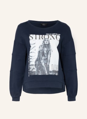 monari Sweatshirt mit Schmucksteinbesatz