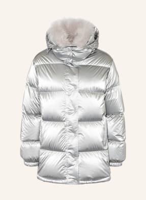 MONCLER Down jacket HANAU with removable hood and faux fur
