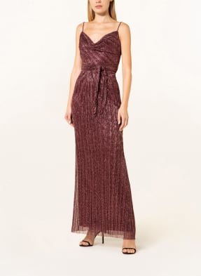 ADRIANNA PAPELL Evening dress with pleats and glitter thread