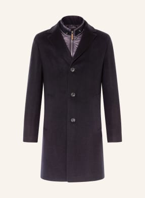 EDUARD DRESSLER Wool coat with removable trim