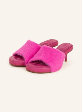 JACQUEMUS Mules LES MULES ARGILLA with faux fur