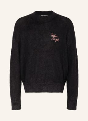 Palm Angels Oversized sweater with glitter thread and mohair
