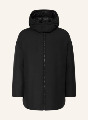 VALENTINO Oversized down jacket with removable hood and silk