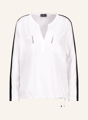 monari Blusenshirt mit Schmucksteinen im Materialmix