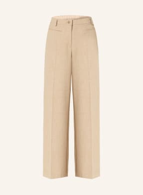 summum woman Wide leg trousers with tuxedo stripes