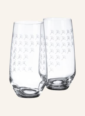 JOOP! Set of 2 tall drinking glasses FADED CORNFLOWER